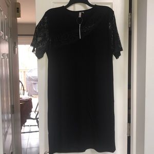 Black Lace T-shirt Dress